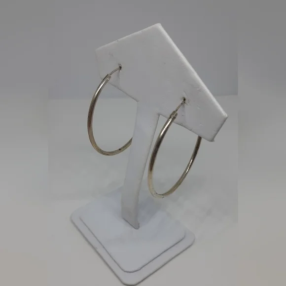 Sterling Silver Hoop Earrings - Picture 3 of 5